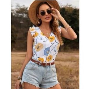 Floral button down tank